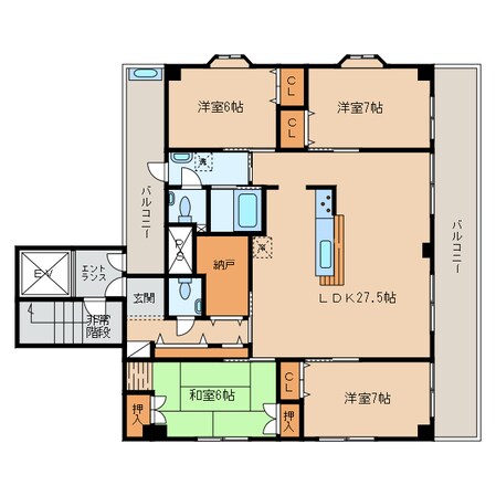 中津駅 徒歩6分 7階の物件間取画像